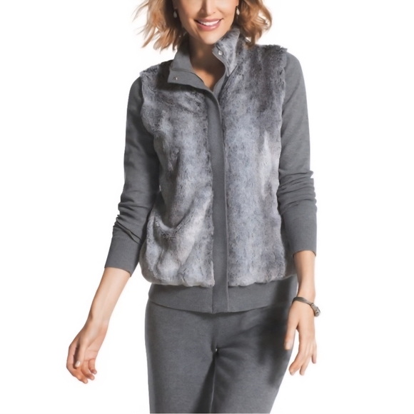 Chico's Zenergy Cardigan Sweater Women's Size Small Gray Cotton Cashmere - Picture 1 of 12